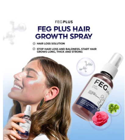 FEG PLUS Beard & Hair Growth Serum Spray Powered by Nature for Visible Results | Best Quality Hair Growth Spray - Hair Serum - 60 ml